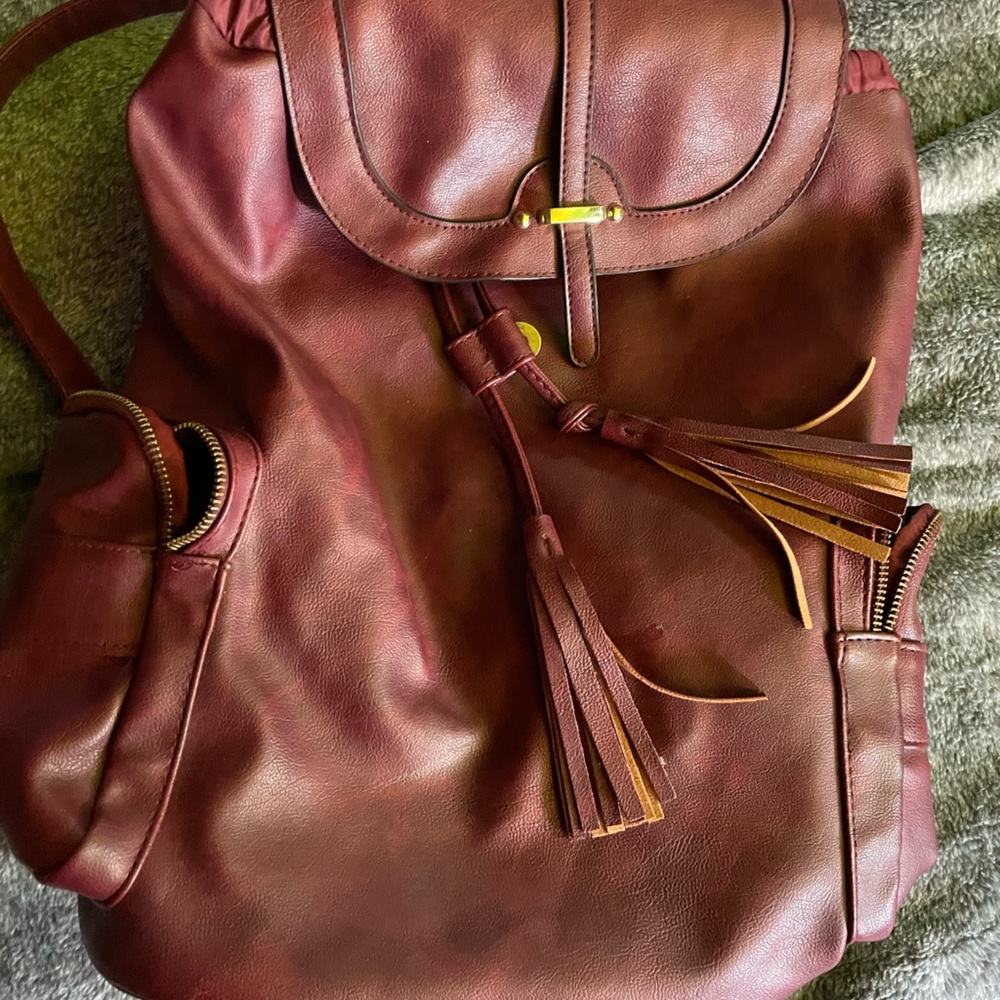 Target burgandy leather bag